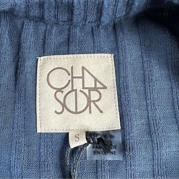 NWT Chaser Wide Rib High Neck Racerback Soft Stretchy Poor Boy Tank Top Blue S - Picture 4 of 8